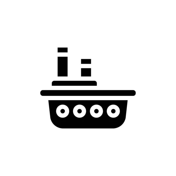 Ícone Navio Vetor Logotipo —  Vetores de Stock