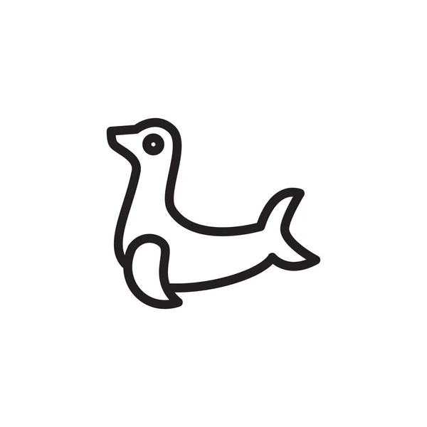 Ikona Sea Lion Vektoru Logotyp — Stockový vektor