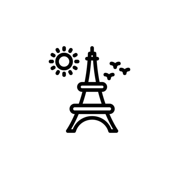 Icono Torre Eiffel Vector Logotipo — Vector de stock