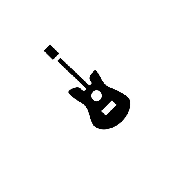 Ícone Guitarra Vetor Logotipo — Vetor de Stock