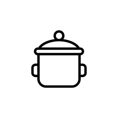 Tencere simgesi vektör olarak pişiriliyor. Logotype;