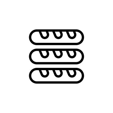 Vektör olarak uzun ekmek simgesi. Logotype;