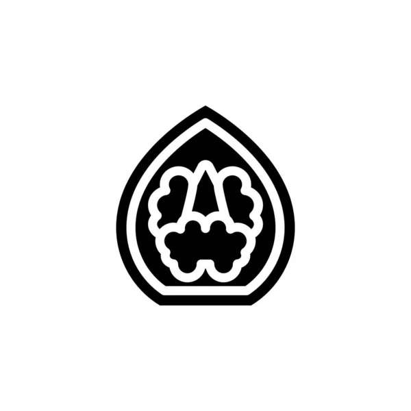 Icône Noyer Vecteur Logotype — Image vectorielle
