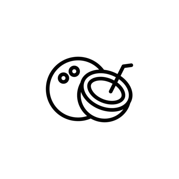 Icône Noix Coco Vecteur Logotype — Image vectorielle