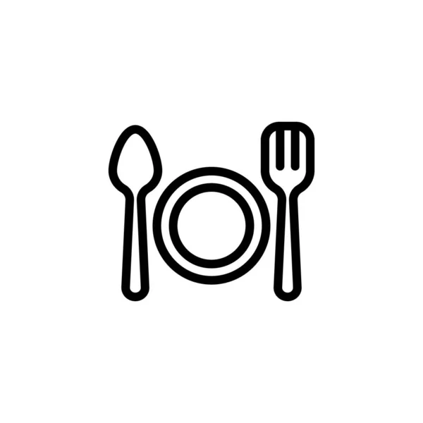 Cutlery Icoon Vector Logotype — Stockvector
