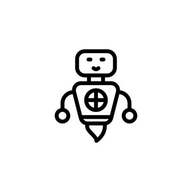 Robot simgesi vektörde. Logotype