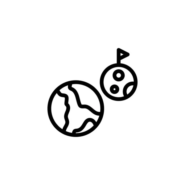 Ícone Terra Lua Vetor Logotipo —  Vetores de Stock