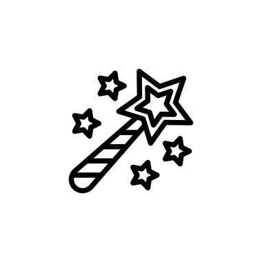 Sihirli çubuk simgesi vektör. Logotype