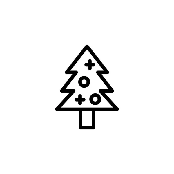 Ícone Árvore Natal Vetor Logotipo —  Vetores de Stock