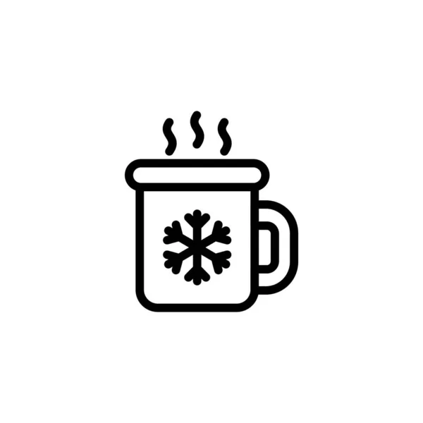 Ícone Café Natal Vetor Logotipo — Vetor de Stock