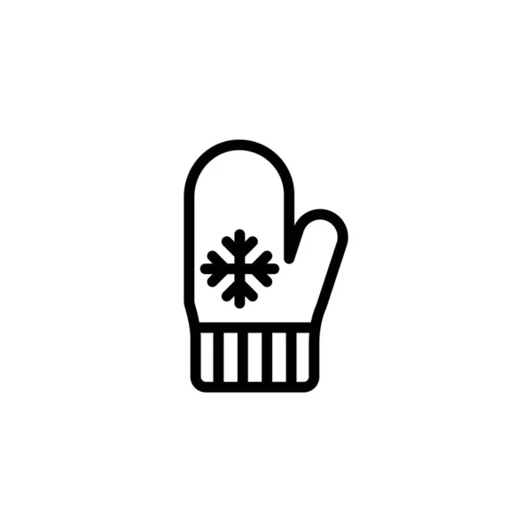 Kerst Winter Handschoenen Icoon Vector Logotype — Stockvector