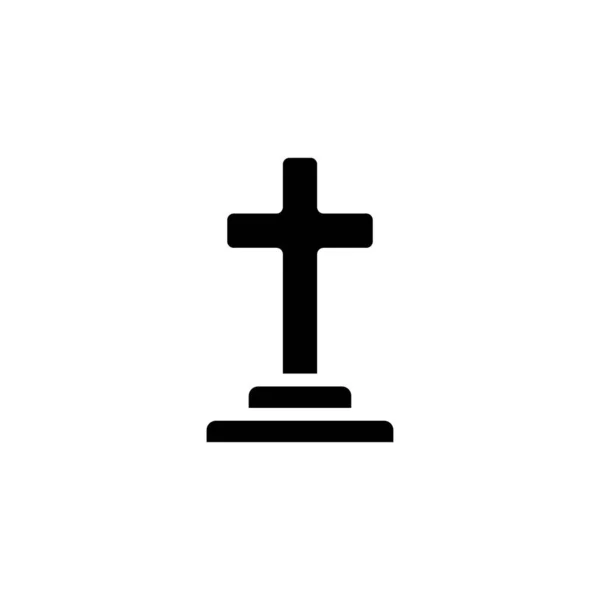 Icona Del Cimitero Nel Vettore Logotipo — Vettoriale Stock