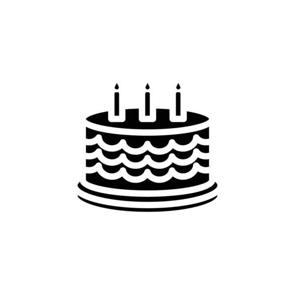 Піктограма Торта День Народження Векторі Логотип — стоковий вектор