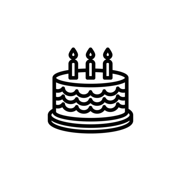 Birthday Cake Icon Vector Logotype — Stock Vector