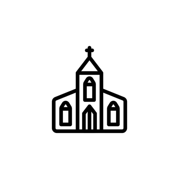 Icona Della Chiesa Nel Vettore Logotipo — Vettoriale Stock