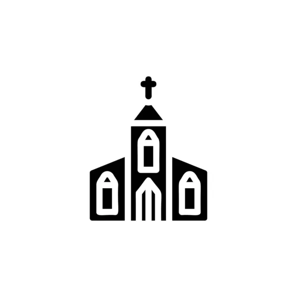 Ícone Igreja Vetor Logotipo — Vetor de Stock
