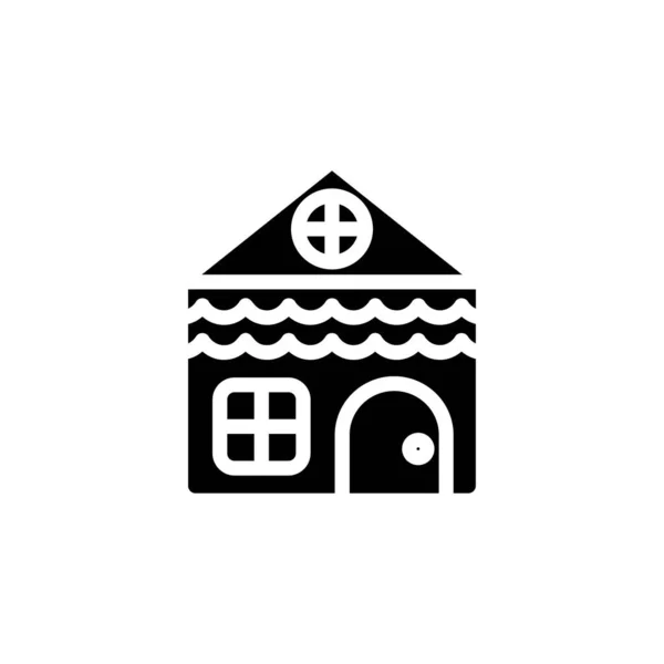Icône Gingerbread House Vecteur Logotype — Image vectorielle