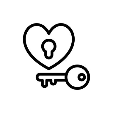 Vektör olarak Aşk Anahtarı simgesi. Logotype