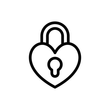 Kalp Kilidi simgesi vektörde. Logotype