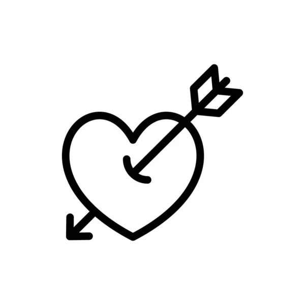 Corazón Con Icono Flecha Vector Logotipo — Archivo Imágenes Vectoriales