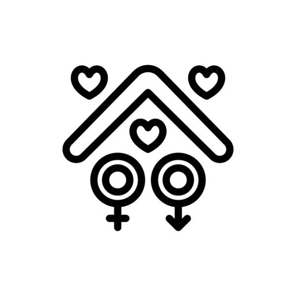House Dating Ikonen Vektor Logotyp — Stock vektor