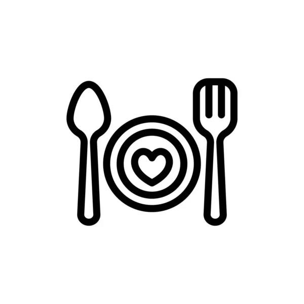 Romance Dinner Icon Vector Logotype — Stock Vector