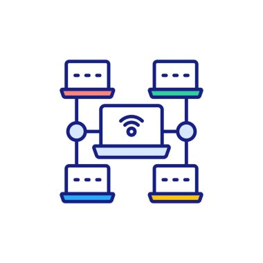 Vektör olarak Yerel Ağ simgesi. Logotype