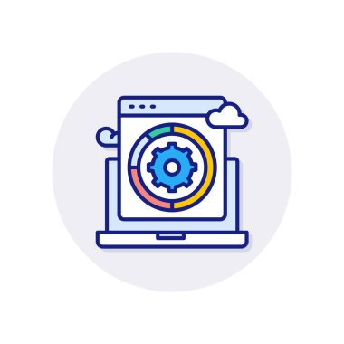 Veri işleme simgesi vektör içinde. Logotype