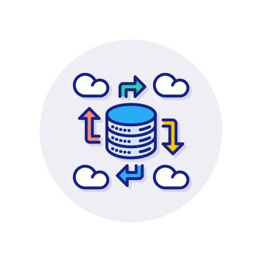 Bulut Veri simgesi vektörde. Logotype