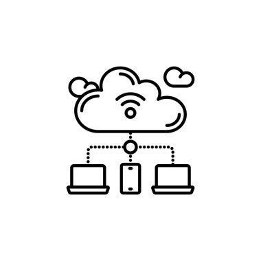 Vektör olarak Bulut Ağı simgesi. Logotype