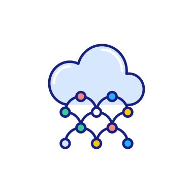 Vektör olarak Bulut Ağı simgesi. Logotype