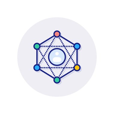 Vektör olarak Sosyal Ağ simgesi. Logotype