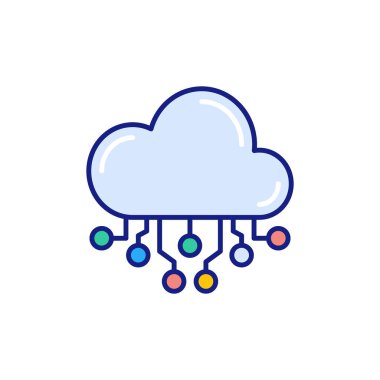 Bulut Hesaplama simgesi vektörde. Logotype