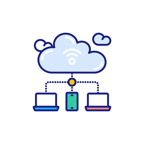 Icono Cloud Network Vector Logotipo — Archivo Imágenes Vectoriales