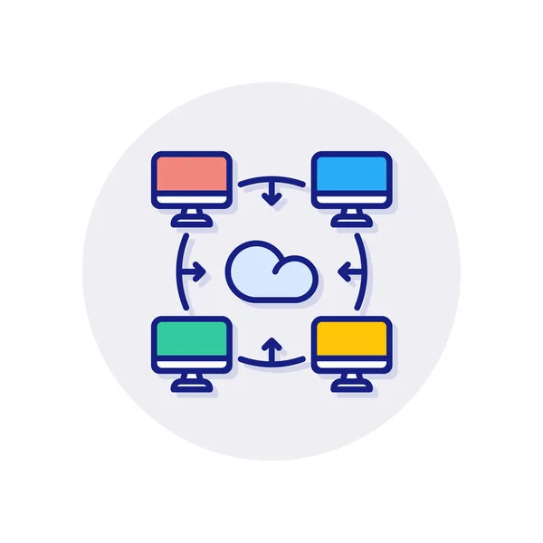 Icono Almacenamiento Línea Vector Logotipo — Archivo Imágenes Vectoriales