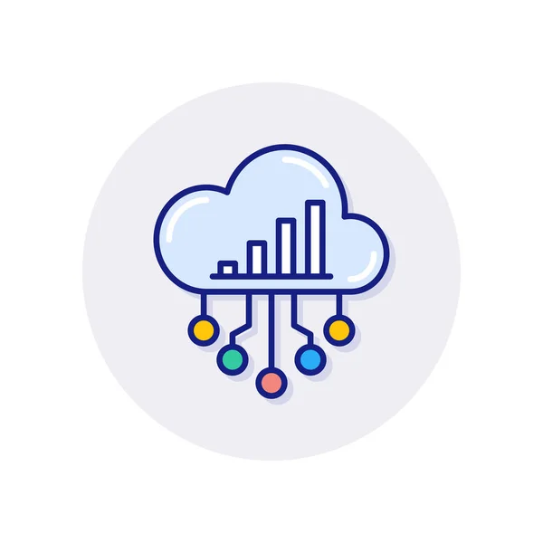 Ikona Cloud Testing Wektorze Identyfikator — Wektor stockowy