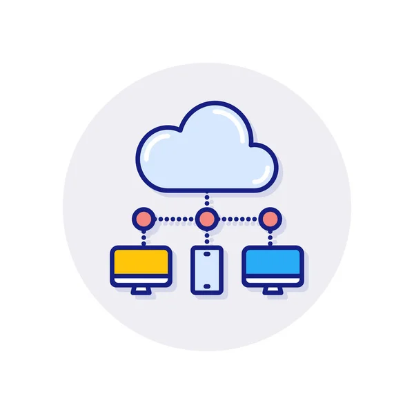 Icono Del Servidor Cloud Vector Logotipo — Archivo Imágenes Vectoriales