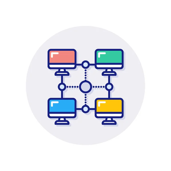 Значок Сетевой Архитектуры Векторе Логотип — стоковый вектор