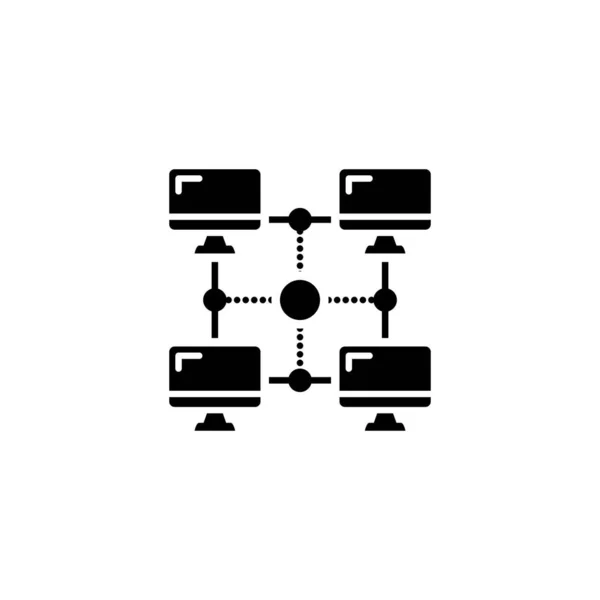 Ikona Síťové Architektury Vektoru Logotyp — Stockový vektor