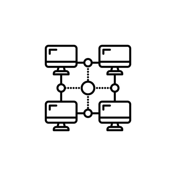 Ícone Arquitetura Rede Vetor Logotipo — Vetor de Stock