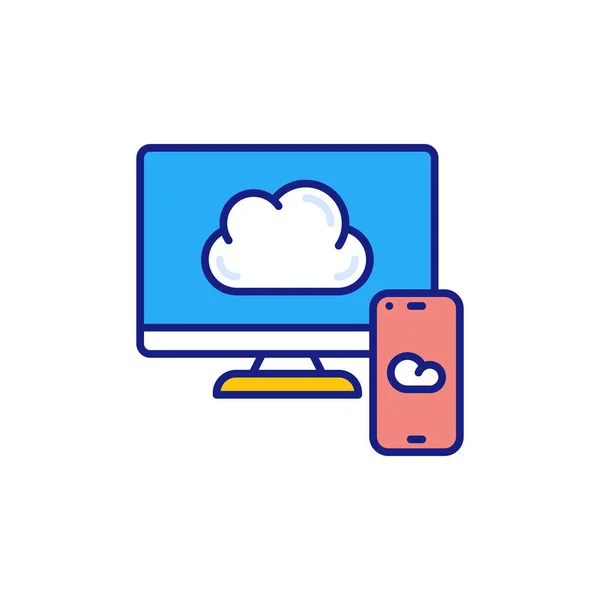 Cloud Technology Icon Vector Logotype — Stock Vector