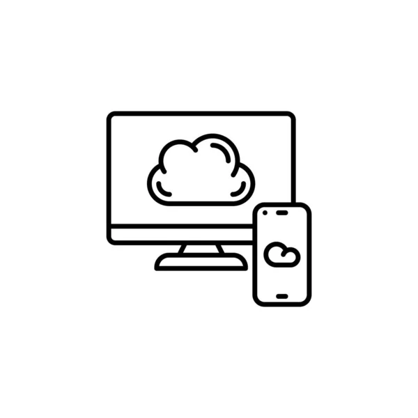 Bulut Teknolojisi Ikonu Logotype — Stok Vektör