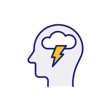 Vektör içinde beyin fırtınası simgesi. Logotype