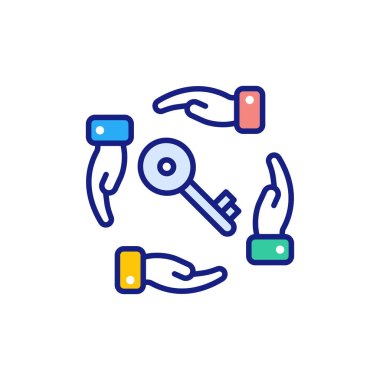 Anahtar Çözüm simgesi vektörde. Logotype