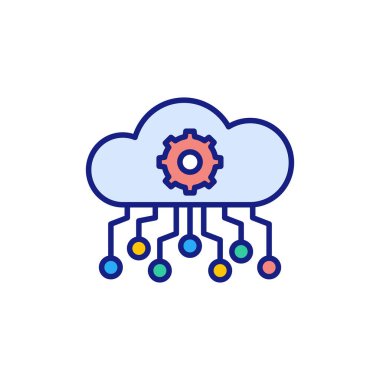 Bulut Hesaplama simgesi vektörde. Logotype