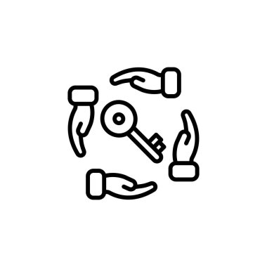 Anahtar Çözüm simgesi vektörde. Logotype