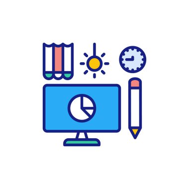 Ofis çalışma simgesi vektör. Logotype