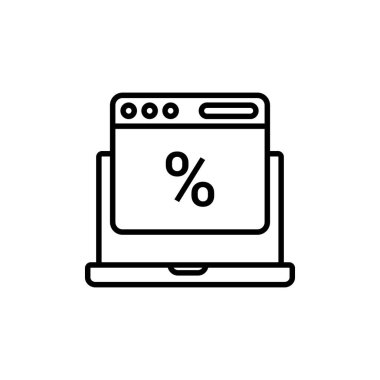 Çevrimiçi İndirim simgesi vektörü. Logotype