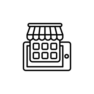 Vektör olarak çevrimiçi depolama simgesi. Logotype