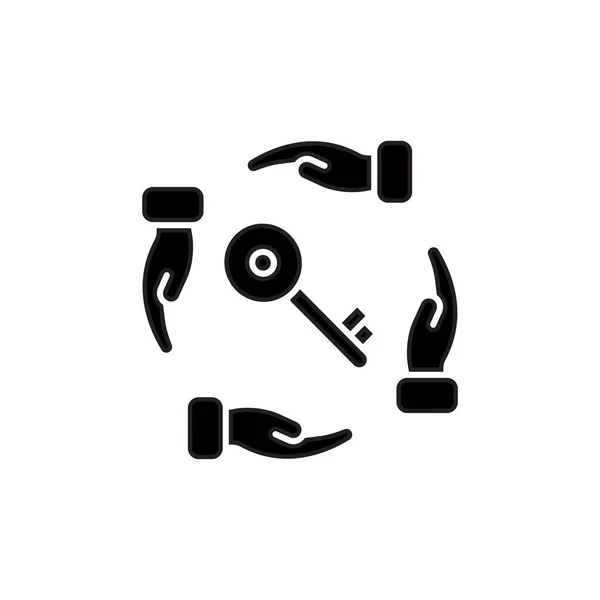 Nyckelikonen Lösning Vektor Logotyp — Stock vektor
